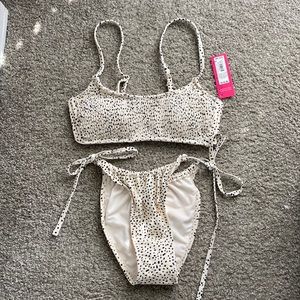 Dalmatian print bikini/swimsuit set
